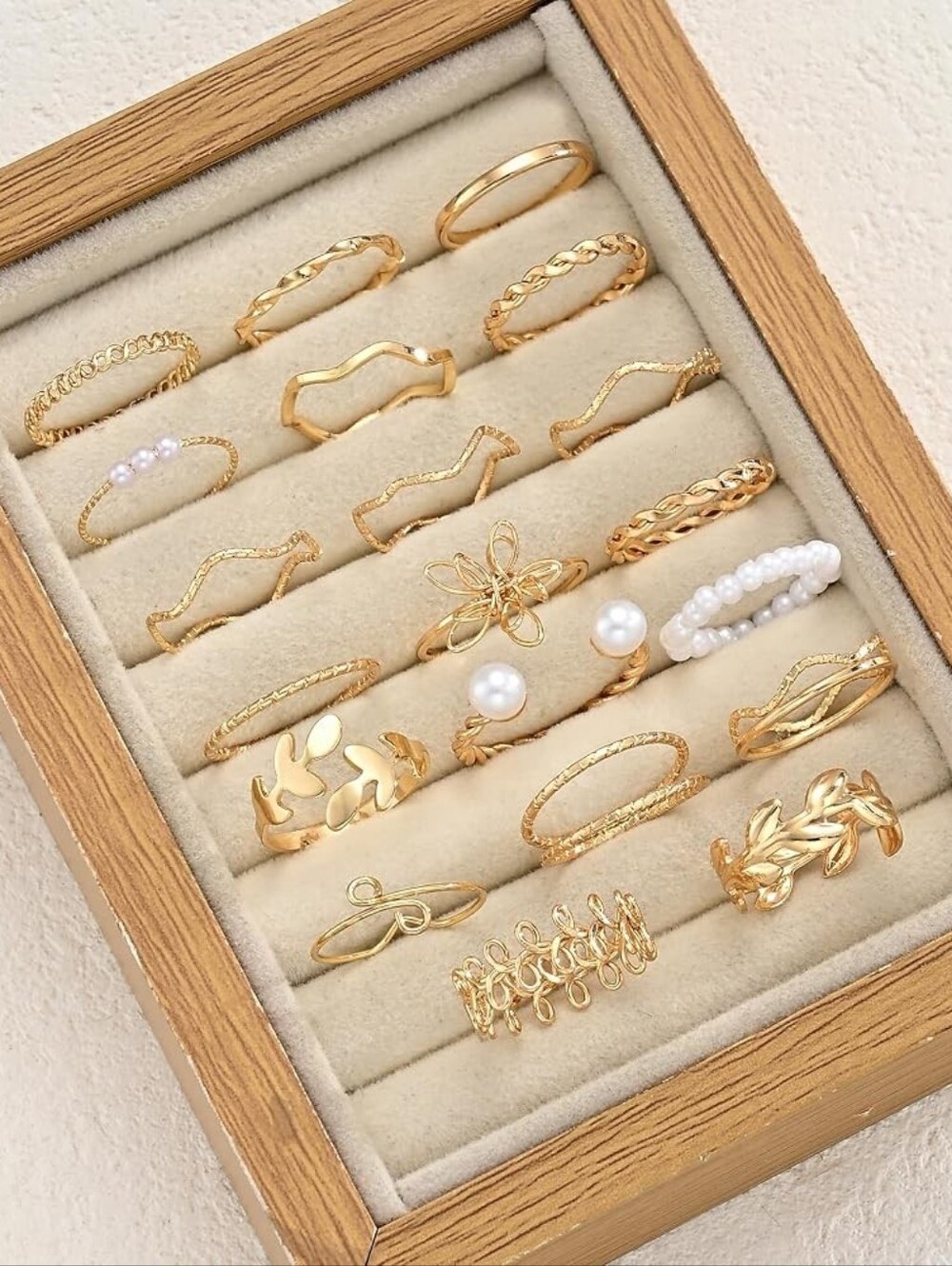 Gold Stackable Rings Set Gold Plated - Picture 6 of 6